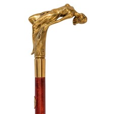 Canne femme de bronze statue