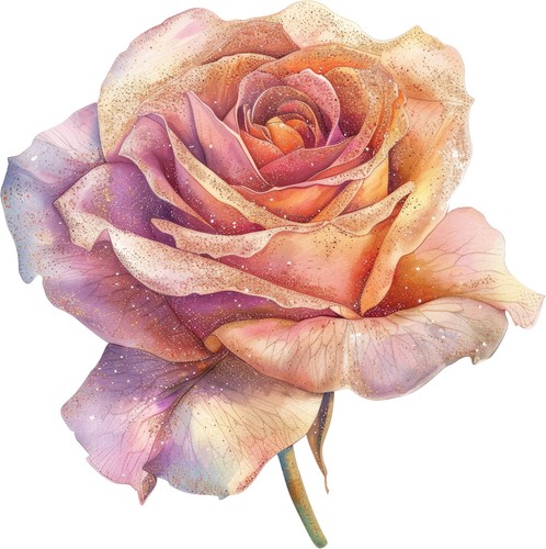 Aquarelle fleur dorée 9x9 - , cm