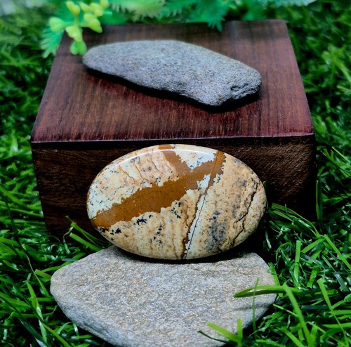 Cabochon jaspe photo marron - de,