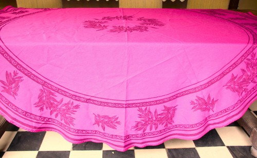Grande nappe ronde rose