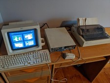 IBM PS/1 (1990) COMPLET et FONCTIONNEL avec ECRAN COULEUR, IMPRIMANTE et MODEM