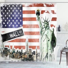 Américaine Drapeau Rideau de Douche New York