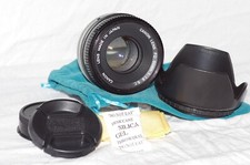 Objectif 50mm f1,8 CANON, monture FD, avec bouchons, pare-soleil et housse, TBE