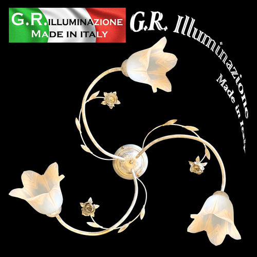 Plafonnier classique ivoire - , or
