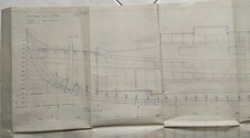 RARE Plan  de construction Bateau Pinasse de 10 m 45 année 1947 complet au 1/10