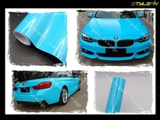 Film vinyle covering bleu claire brillant 152 x 40 cm thermoformable adhesif
