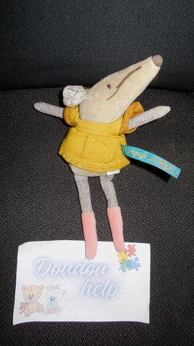Doudou peluche souris beige - doudou,
