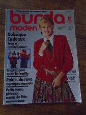 MAGAZINE BURDA MODEN  MODE ROBES DE REVES  DECEMBRE 1984