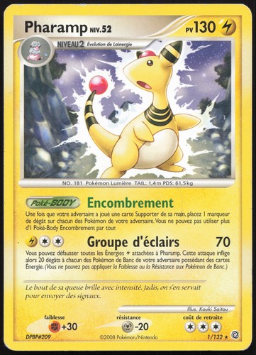Carte pokémon pharamp - carte, 1/132