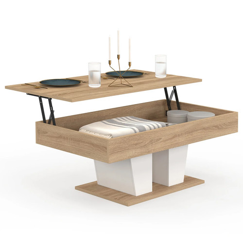 Table basse plateau relevable