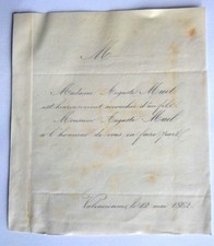  Auguste MUEL Faire Par Naissance de leur fils Valenciennes 1862 genealogie