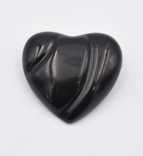 Broche vintage cœur noir - , en