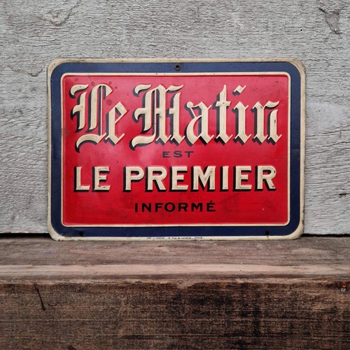 Plaque publicitaire journal - , «