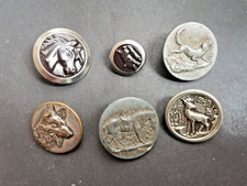 bouton chasse a courre venerie   cheval cerf chien loup