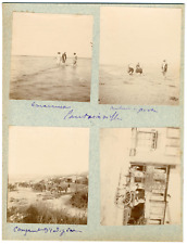 France, Agon-Coutainville, campement d'indigènes, amoureux, retour de pêche