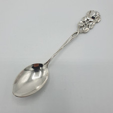 Petite Cuillère a Café en Argent Massif Florale VINTAGE Poinçonnée 10,5cm Neuf