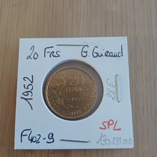 Piece de 20 francs guiraud bronze-alu - 1952 - SUP