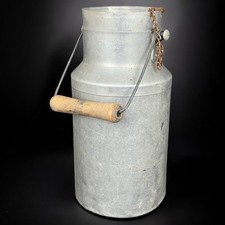 Ancien pot à lait aluminium Le Trèfle vintage déco H 24 cm – bidon rétro