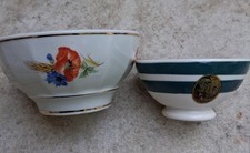 2  petits Bols anciens fleurs des champs et grotte de Lourdes