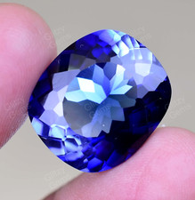 Coussin naturel bleu royal saphir de Ceylan 25,10 ct certifié pierre précieus...