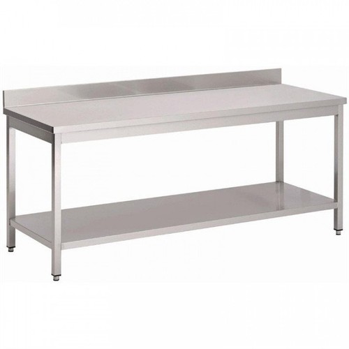 Table inox avec étagère