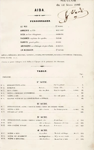 Verdi aida grand - opéra, en