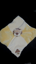 doudou plat lion Baboum Zamba jaune beige brodé tipi NOUKIE'S
