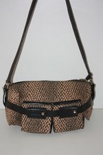 LANCEL Sac Forme Bowling Toile Imprimée et Pochettes Ceinture TTBE