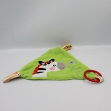 Doudou plat vert zèbre FISHER
