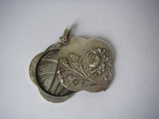 58x45mm / art déco pendentif (ancien miroir ) métal argenté 18GR N°141