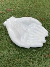 Vintage Porte Savon Mains Jointes En Opaline Blanc France