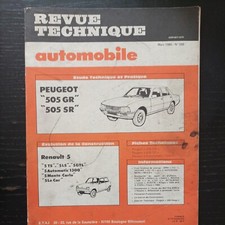 Revue technique Peugeot 505 2.0 GR SR  Rta évolution R5 TS LS GTL Auto