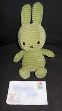 doudou peluche lapin côtelé velours vert NIJNTJE MIFFY - 23cm - état NEUF