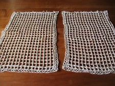Rideau N°77 paire filet écru ancien 38 x 51 cm vintage  lot de 2