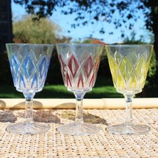 Set de 3 verres à vin Arlequin verrerie de Reims / VMC 12.8 cm