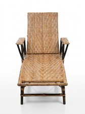 Chaise longue en rotin et