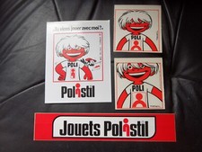 LOT de 4 Autocollants PUB  JOUET POLISTIL 1971 Tabary circuit