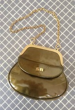 Petit Sac à main SONIA RYKIEL "Cuir souple BRONZE "  Année 1970/80