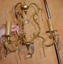 Lustre bronze doré 3 feux de