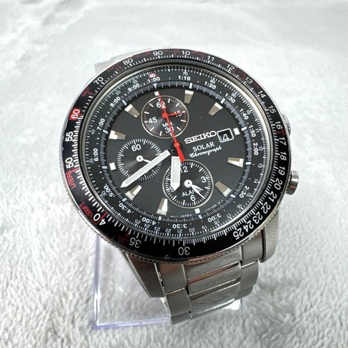 Chronographe solaire seiko - chronographe,