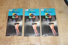 Lot 3 paires bas nylon fin 20D vintage Le Bourget Poudré granite Taille 3  NEUF