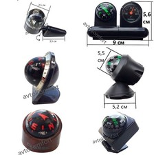 Boussole de voiture en forme de boule flottante avec rotation à 360 degrés