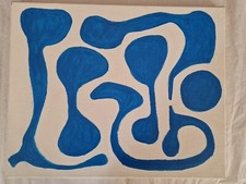 Tableau abstrait contemporain par Froehlich acrylique sur toile 33cm x 41cm.