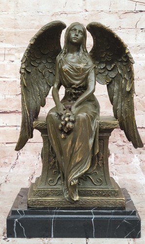 Bronze guardian ange statue - guardian,