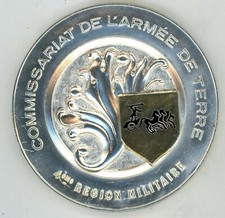 Commissariat de l'Armée de Terre 4° RM Médaille de table 80 mm