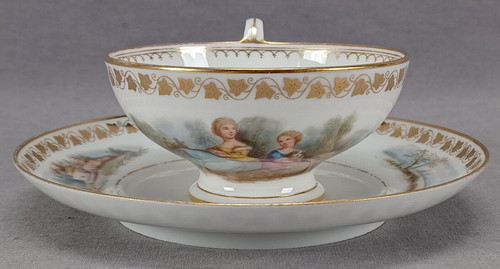 Sevres hand painted watteau - sevres,