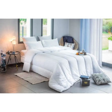 Couette Tempérée 300gr/m² Microfibre 140x200cm - Blanc - Grand luxe à Mémoire