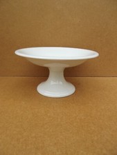 Sarreguemines China Ancien compotier coupe sur pied douche en faience blanche n1