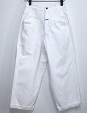 Vintage 1980s White Denim Cotton High Waist Pants CLOSED M+F GIRBAUD W28