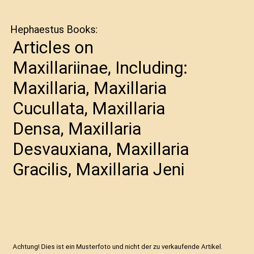 Articles maxillariinae - articles,